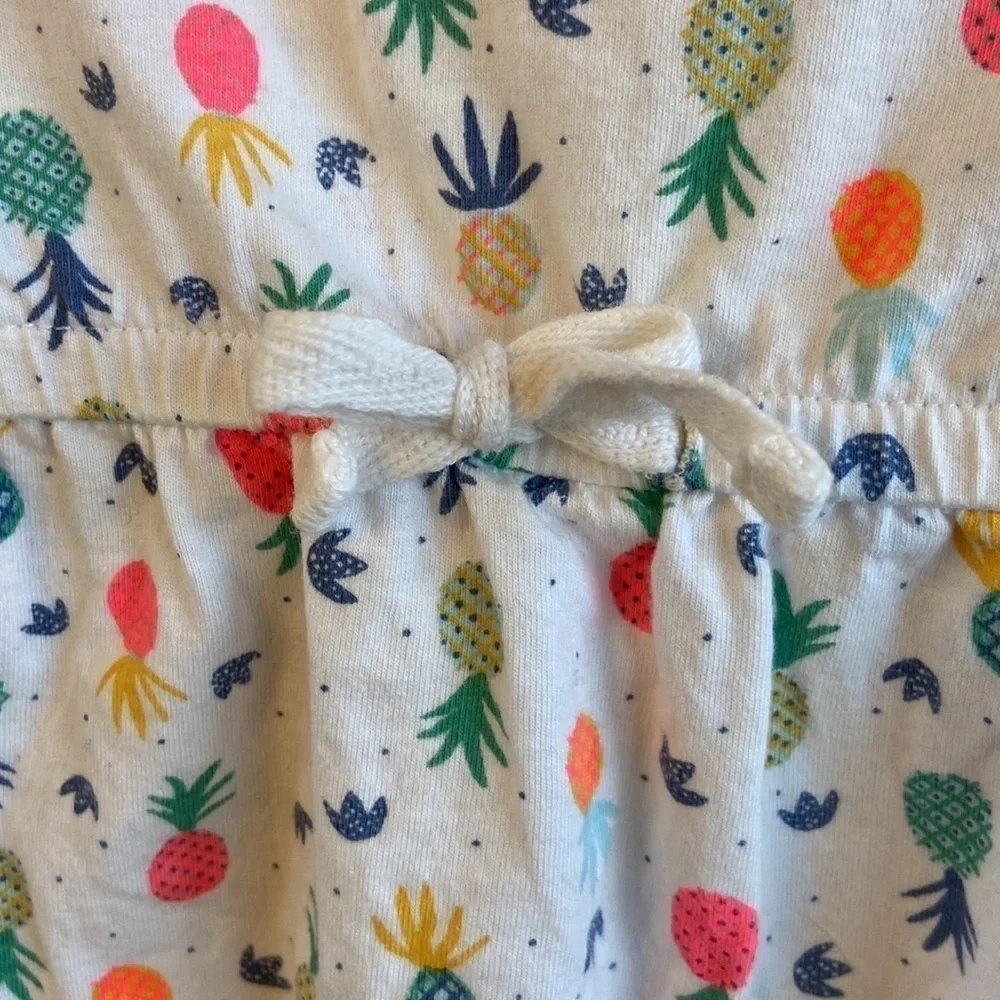 GAP Girls Pineapple Patterned Cotton T-shirt Short Sleeve Dress - XL